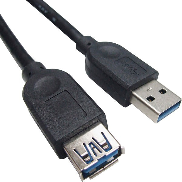 Exponent Microport USB 3.0 SuperSpeed Device Cable - 6 ft (1.83 m) USB Data Transfer Cable - First End: USB 3.0 Type A - Male - Second End: USB 3.0 Type A - Female - Black - 1 Each