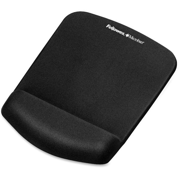 Fellowes PlushTouch Mouse Pad/Wrist Rest with FoamFusion Technology - Black - 1" (25.40 mm) Height x 7.25" (184.15 mm) Width x 9.38" (238.25 mm) Depth - Black - Polyurethane - 1