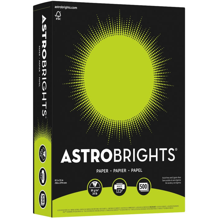 Astrobrights Color Copy Paper - Terra Green - Letter - 8 1/2" (215.90 mm) x 11" (279.40 mm) - 24 lb (10886.22 g) Basis Weight - Smooth - Acid-free - Terra Green - 500 / Pack