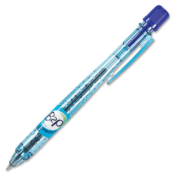BeGreen B2P Recycled Retractable Ballpoint Pen - 0.7 mm (0.03") Pen Point - Retractable - Blue Ink - Oil Based - Translucent Barrel - 1 Each