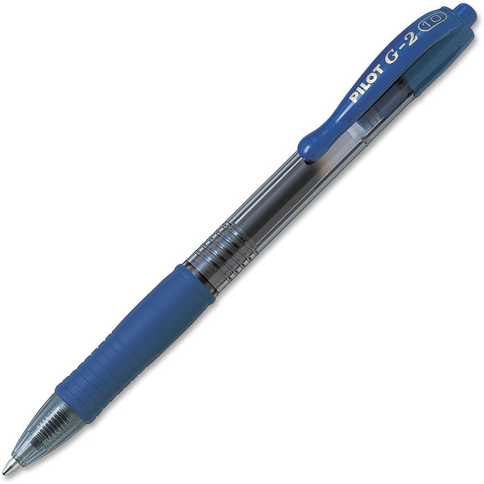 G2 1.0mm Gel Pen - Refillable - Retractable - Blue Ink - Gel-based - Clear Barrel - 1 Each