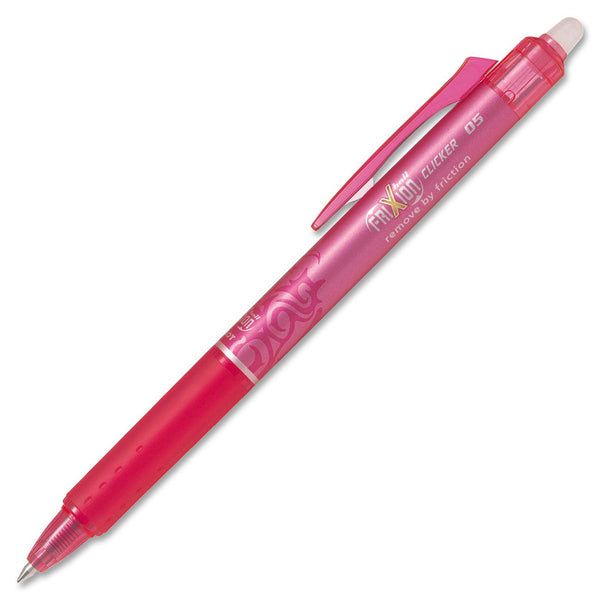 Pilot Retract Clicker Erasable Gel Ball Pen - 0.5 mm (0.02") Cone Pen Point - Retractable - Erasable - Pink Ink - Gel-based - Stainless Steel Tip - 1 Each