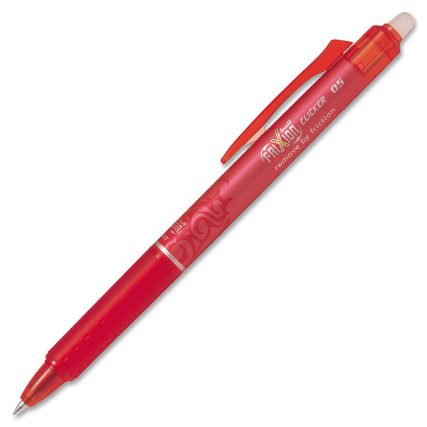Pilot Retract Clicker Erasable Gel Ball Pen - 0.5 mm (0.02") Cone Pen Point - Retractable - Erasable - Red Ink - Gel-based - Stainless Steel Tip - 1 Each