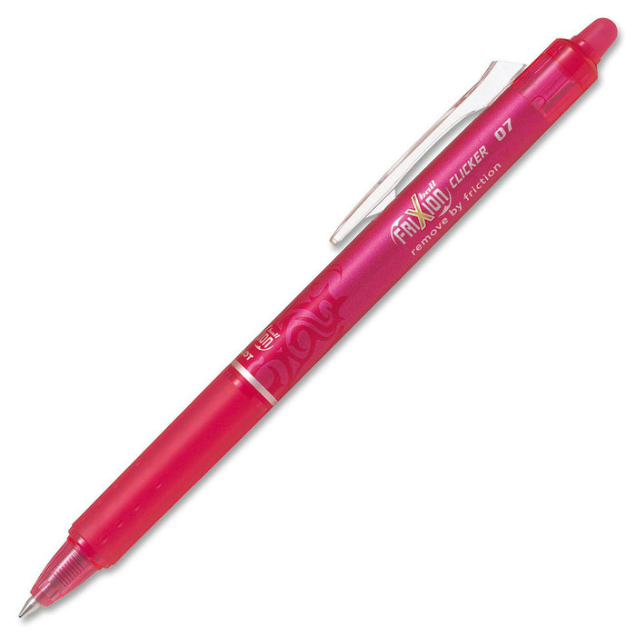 Pilot Retract Clicker Erasable Gel Ball Pen - Retractable - Erasable - Pink Ink - Gel-based - Stainless Steel Tip - 1 Each