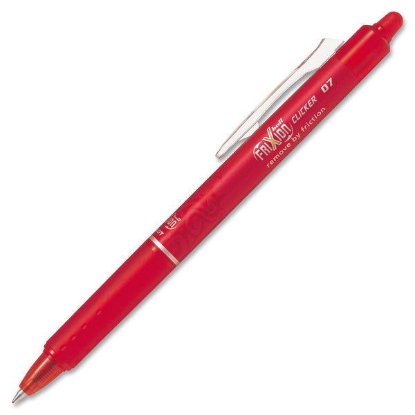 FriXion Retract Clicker Erasable Gel Ball Pen - 0.7 mm (0.03") Cone Pen Point - Retractable - Erasable - Red Ink - Gel-based - Stainless Steel Tip - 1 Each