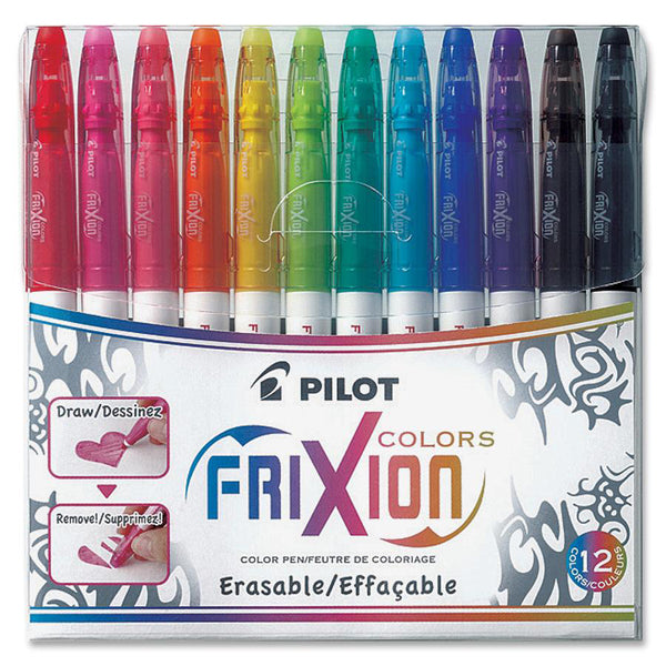 Pilot Colour Erasable Marker Pen Set - 2.5 mm (0.10") Marker Point - Assorted Ink - 12 / Set