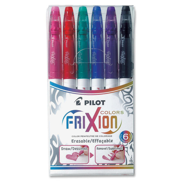 Pilot Colour Erasable Marker Pen Set - 2.5 mm (0.10") Marker Point - Assorted Ink - 6 / Set