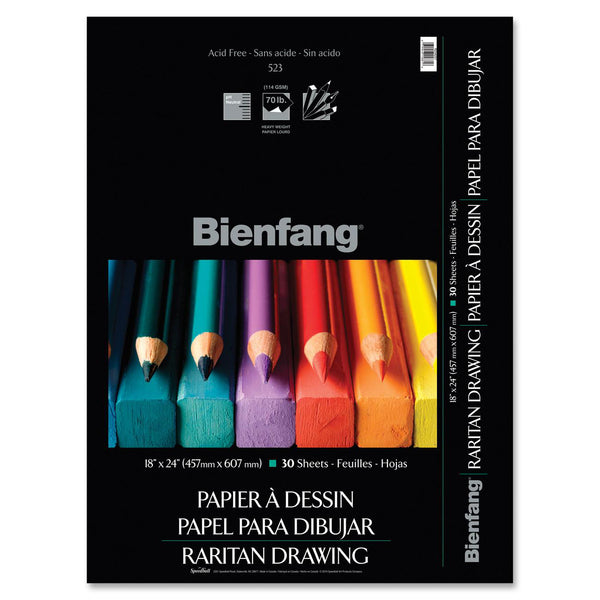 Speedball Raritan Drawing Pad - 30 Sheets - Plain - Spiral - 70 lb (31751.47 g) Basis Weight - 18" (457.20 mm) x 24" (609.60 mm) Sheet Size - Heavyweight, Acid-free - 1 / Each