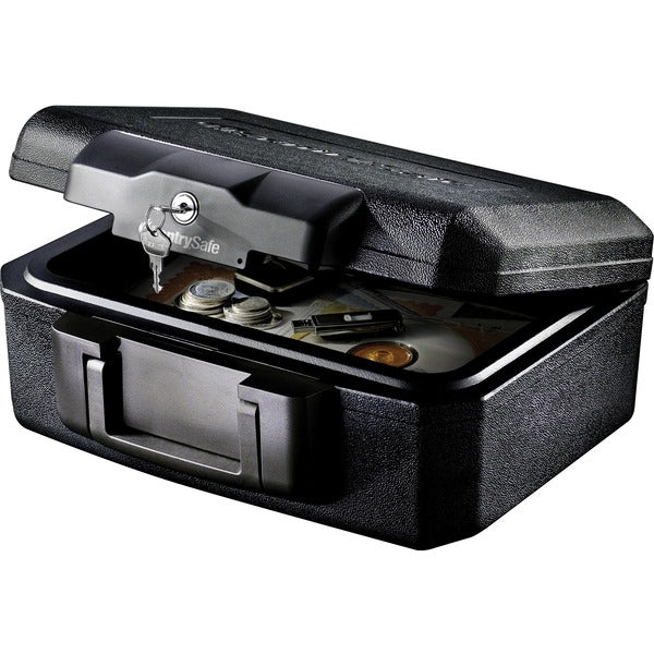Sentry Safe Fire Chest-1200 - 5 L - Flat Key Lock - Fire Resistant - Internal Size 3.5" (88.90 mm) Height x 12" (304.80 mm) Width x 7.5" (190.50 mm) Depth - Overall Size 6.1" (154.94 mm) Height x 14.3" (363.22 mm) Width x 11.2" (284.48 mm) Depth - Black
