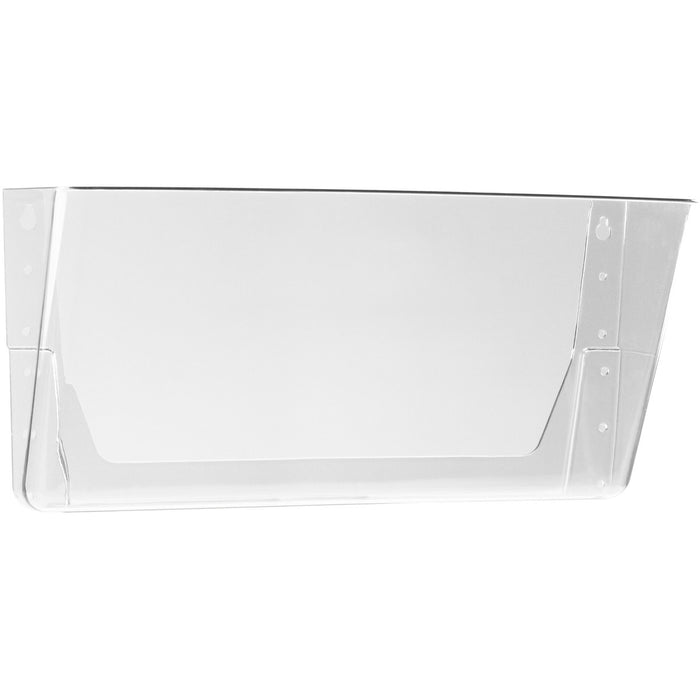 Storex Wall Pocket - 7" (177.80 mm) Height x 16.3" (412.75 mm) Width x 4" (101.60 mm) Depth - Unbreakable, Shatter Proof - Clear - Polycarbonate - 1 Each