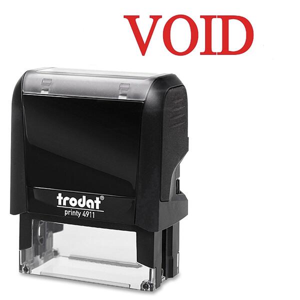 Trodat Printy Red Void Self-Inking Stamps - Message Stamp - VOID - 1.50" (38.10 mm) Impression Width x 0.50" (12.70 mm) Impression Length - Red - 1 Each