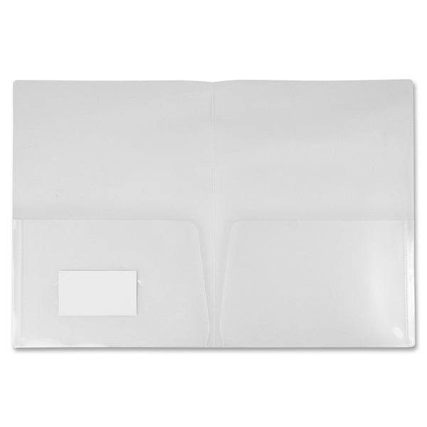 Winnable Letter Pocket Folder - 8 1/2" (215.90 mm) x 11" (279.40 mm) - 80 Sheets Capacity - 2 Pocket(s) - Polypropylene - Clear - Card Holder, Rip Resistant, Tear Resistant, Flexible - 5 / Pack