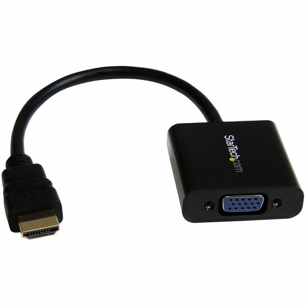 StarTech.com HDMI to VGA Adapter - 1080p - 1920 x 1080 - Black - HDMI Converter - VGA to HDMI Monitor Adapter - Connect an HDMI equipped Laptop Ultrabook or Desktop Computer to your VGA Display or Projector - HDMI to VGA adapter - HDMI to VGA converter -