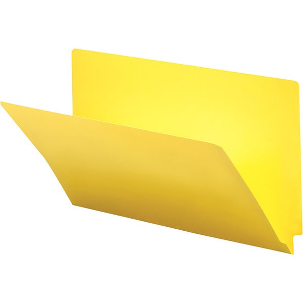 Smead Shelf-Master Straight Tab Cut Legal Recycled End Tab File Folder - 9 1/2" (241.30 mm) x 14 5/8" (371.48 mm) - 3/4" (19.05 mm) Expansion - Yellow - 10% Recycled - 1 Box