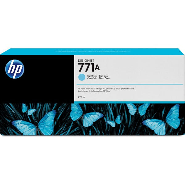 HP 771A (B6Y20A) Original Inkjet Ink Cartridge - Single Pack - Light Cyan - 1 Each - Inkjet - 1 Each