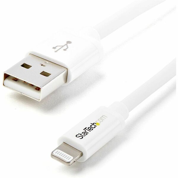 StarTech.com 1m (3ft) White AppleÂ&reg; 8-pin Lightning Connector to USB Cable for iPhone / iPod / iPad - Charge and Sync your newer generation Apple&reg; Lightning-equipped devices - Comparable to MD818ZM/A - Lightning Cable - iPhone 5 Cable - Lightning