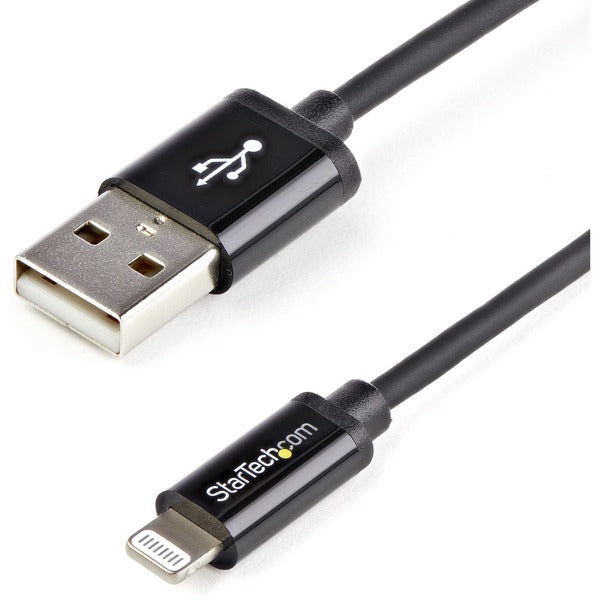 StarTech.com 2m (6ft) Long Black AppleÂ&reg; 8-pin Lightning Connector to USB Cable for iPhone / iPod / iPad - Charge and Sync your Apple&reg; Lightning-equipped devices over longer distances - Lightning Cable - iPhone 5 Cable - Long Lightning to USB Cabl