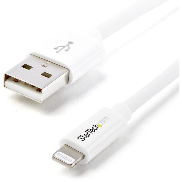 StarTech.com 2m (6ft) Long White AppleÂ&reg; 8-pin Lightning Connector to USB Cable for iPhone / iPod / iPad - Charge and Sync your Apple Lightning-equipped devices over longer distances - Comparable to MD819ZM/A - 8 Pin iPhone 5 Cable - Long Lightning to