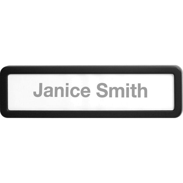 Lorell Recycled Cubicle Nameplate - 1 Each - 0.91" (23.11 mm) Width x 2.68" (68.07 mm) Height - Wall - Plastic - Black