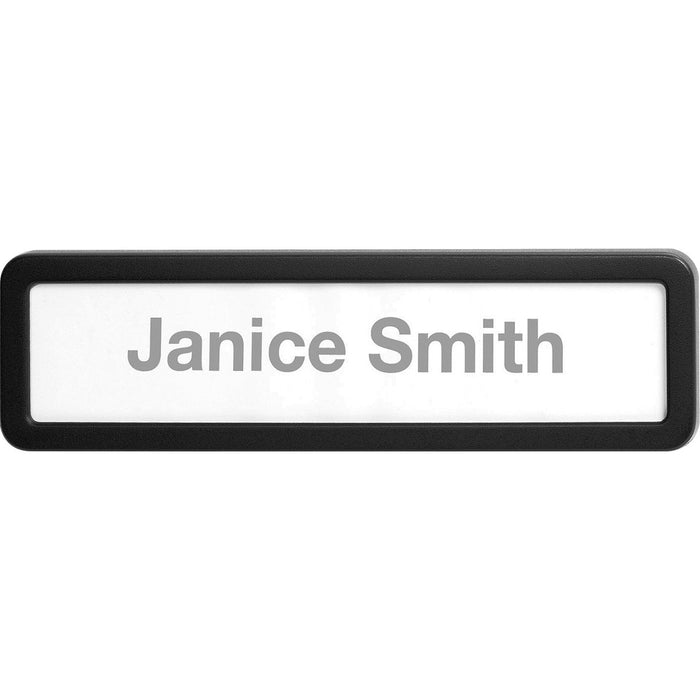 Lorell Recycled Cubicle Nameplate - 0.91" (23.11 mm) Width x 2.68" (68.07 mm) Height - Wall - Plastic - Black - 1 Each