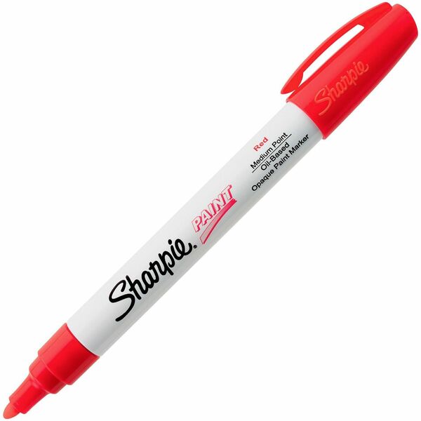 Sharpie Oil-Based Paint Marker - Medium Point - Medium Chisel Marker Point - Red Ink - Oil Based - 1 Each