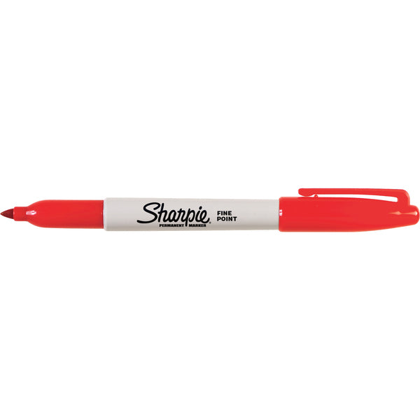 Sharpie Fine Point Permanent Marker - Fine Marker Point - Red Ink - Alcohol Based - 1 Each