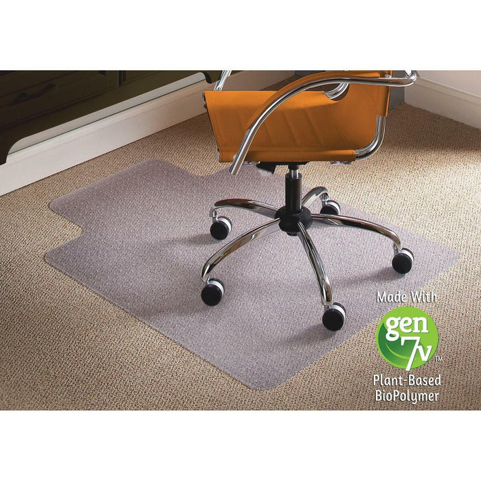 ES ROBBINS Low-Pile Carpet Chair Mat - Desk Protection, Workstation, Floor, Carpeted Floor - 53" (1346.20 mm) Length x 45" (1143 mm) Width - Lip Size 12" (304.80 mm) Length x 25" (635 mm) Width - Rectangular - Vinyl - Clear - 1 Each