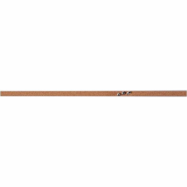 Lorell Cork Strip Bulletin Bar - 48" (1219.20 mm) Board Width - Cork Surface - Self-healing, Fade Resistant, Self-sealing - Anodized Aluminum Frame - 1 Each