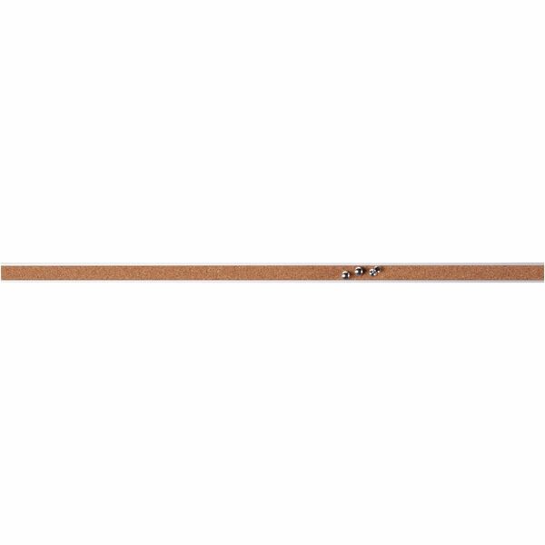 Lorell Cork Strip Bulletin Bar - 48" (1219.20 mm) Width - Cork Surface - Self-healing, Fade Resistant, Self-sealing - Anodized Aluminum Frame - 1 Each