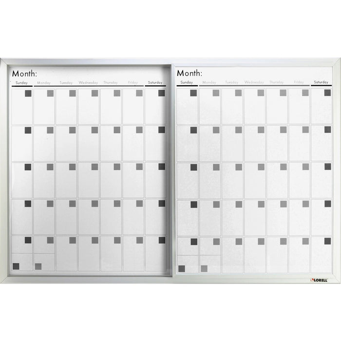 Lorell Magnetic Dry-Erase Calendar Board - 36" (91.44 cm) Width x 24" (60.96 cm) Height - Frost Surface - Rectangle - Magnetic - Stain Resistant - Assembly Required - 1 Each