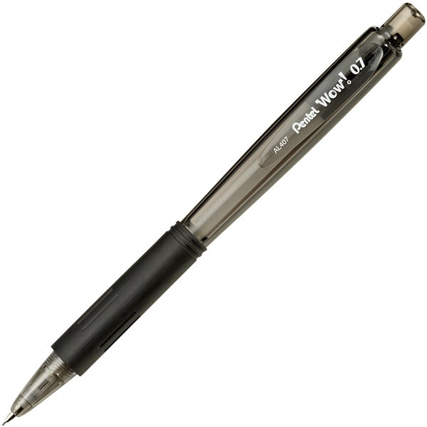 Pentel Wow! Retractable Tip Mechanical Pencil - 0.7 mm (0.03") Lead - #2 - Refillable - Black Barrel - 1 Each