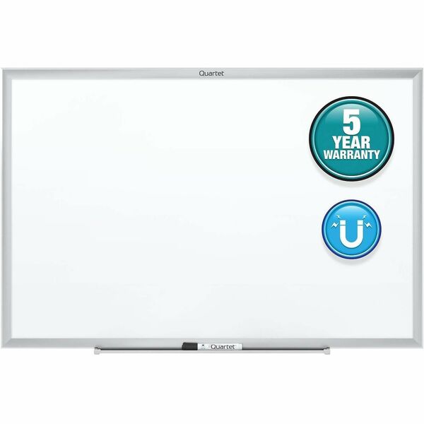Quartet Classic Magnetic Whiteboard - 24" (60.96 cm) Width x 18" (45.72 cm) Height - White Painted Steel Surface - Silver Aluminum Frame - Horizontal/Vertical - Magnetic - 1 Each
