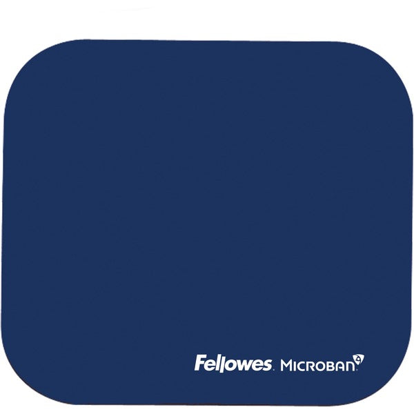 Fellowes Microban Mouse Pad - 8" (203.20 mm) x 9" (228.60 mm) x 0.13" (3.30 mm) Dimension - Blue - Rubber - Wear Resistant, Tear Resistant, Skid Proof - 1 Each