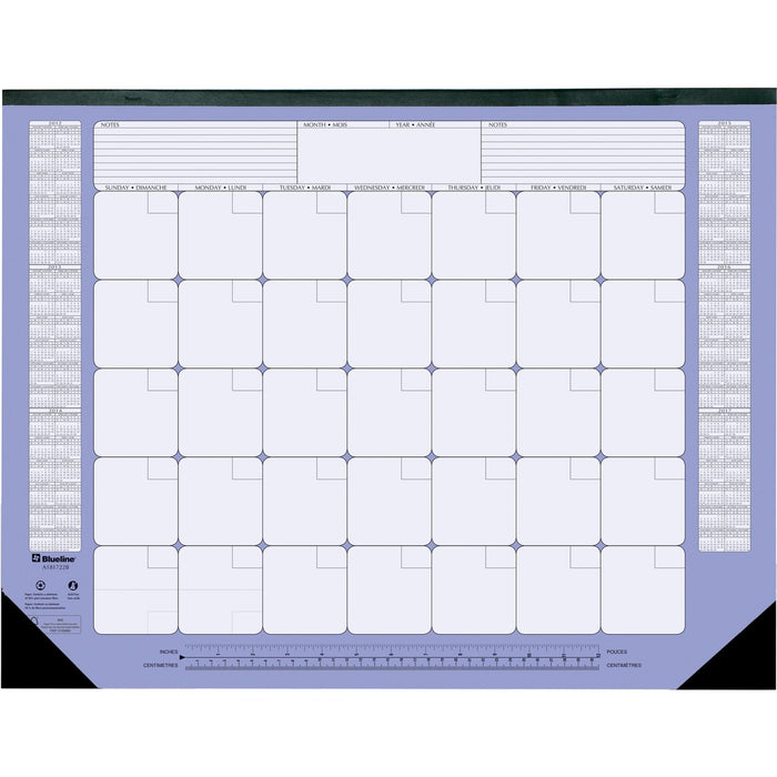 Blueline Blueline Undated Monthly Desk Pad Calendar - 22" (558.80 mm) x 17" (431.80 mm) Sheet Size - Desk Pad - 1 Each