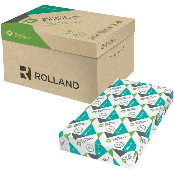 Rolland Multipurpose 100% Recycled Paper - White - 89% Opacity - Legal - 8 1/2" (215.90 mm) x 14" (355.60 mm) - 20 lb (9071.85 g) Basis Weight - Smooth - EcoLogo - Chlorine-free - White - 500 / Ream