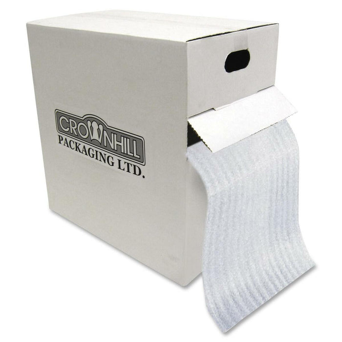 Crownhill Packing Foam - 12" (304.80 mm) Width x 175 ft (53340 mm) Length x 125 mil (3.2 mm) Thickness - Lightweight, Perforated - Polyethylene - White - 1 Each