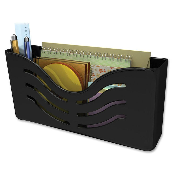 Deflecto Magnetic Wall Mount Supply Organizer - 5" (127 mm) Height x 10" (254 mm) Width x 2.6" (66.68 mm) Depth - Black - 1 Each