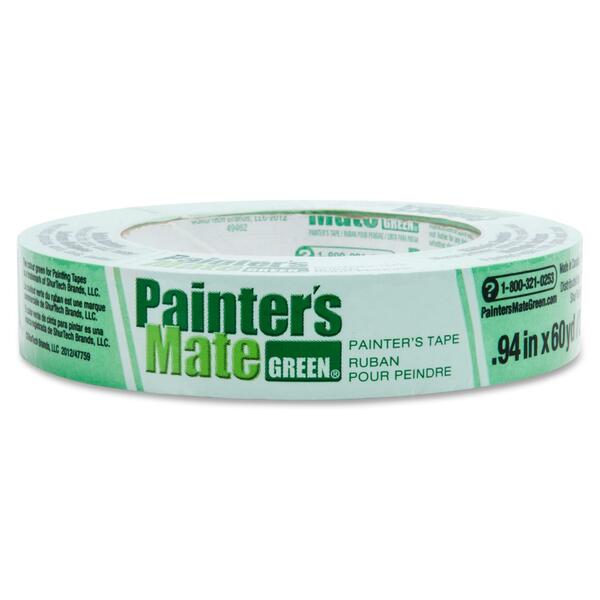 Painter's Mate Green Painter's Tape - 60 yd (54.9 m) Length x 0.94" (23.9 mm) Width - Green - Paper - UV Resistant - For Paint Masking, Multi Surface, Wall, Wood, Metal, Glass - 1 Each