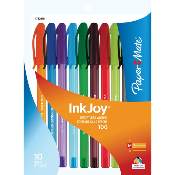 Paper Mate Inkjoy 100 - Refillable - Purple, Black, Mocha, Orange, Red, Magenta, Blue, Turquoise, Green, Lime Ink - Transparent Black, Transparent Orange, Transparent Red, Transparent Magenta, Transparent Blue, Transparent Turquoise, Transparent Green, Tr