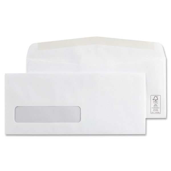 Supremex Single Window Envelope #10, White, 500/Box - Single Window - #10 - 9 1/2" (241.30 mm) Width x 4 1/8" (104.78 mm) Length - White - Wove - 500 / Box