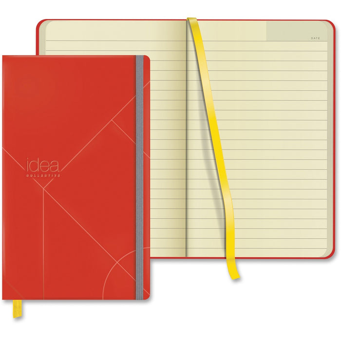 TOPS Idea Collective Hard Cover Journal - 120 Sheets - 5" (12.70 cm) x 8 1/4" (20.96 cm) Sheet Size - 0.63" (15.88 mm) Height x 5" (12.70 cm) Width x 8 1/4" (20.96 cm) Length - Cream Paper - Red Cover - Acid-free, Durable Cover, Ribbon Marker, Elastic Clo