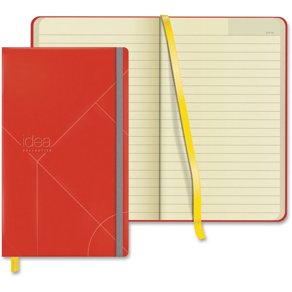 TOPS Idea Collective Hard Cover Journal - 120 Sheets - 5" (127 mm) x 8 1/4" (209.55 mm) Sheet Size - 0.63" (15.88 mm) Height x 5" (127 mm) Width x 8.25" (209.55 mm) Length - Cream Paper - Red Cover - Acid-free, Durable Cover, Ribbon Marker, Elastic Closur