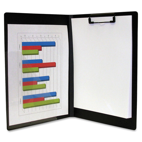Duraply Folding Clipboard - 8 1/2" (215.90 mm) x 11" (279.40 mm) Sheet Size - Polypropylene - Black - 1 Each