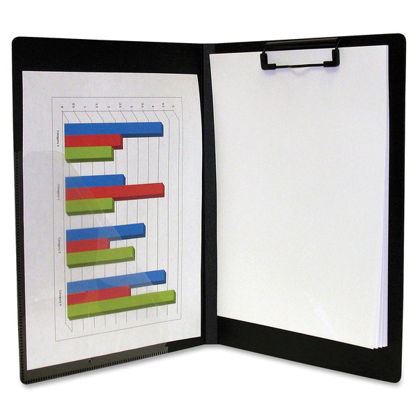 Duraply Folding Clipboard - 8 1/2" x 11" - Polypropylene - Black - 1 Each