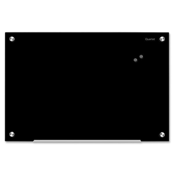 Quartet Infinity Magnetic Glass Board - 18" (457.20 mm) Board Height x 24" (609.60 mm) Board Width - Black Glass Surface - Magnetic, Non-porous, Ghost Resistant, Stain Resistant - 1 Each