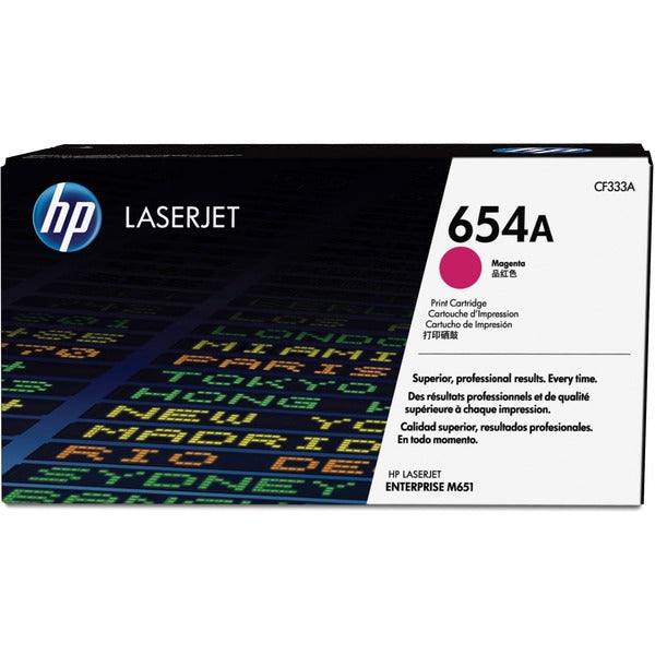 HP 654A (CF333A) Original Laser Toner Cartridge - Single Pack - Magenta - 1 Each - 15000 Pages