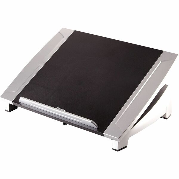 Fellowes Office Suites™ Laptop Riser - Up to 17" Screen Support - 10 lb (4535.92 g) Load Capacity - 6.50" (165.10 mm) Height x 15.06" (382.52 mm) Width x 10.50" (266.70 mm) Depth - Desktop - High Performance Steel (HPS) - Black, Silver - Adjustable