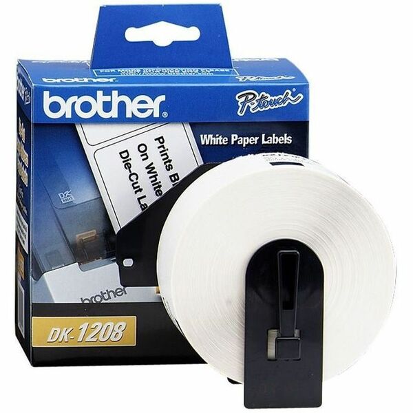 Brother QL Printer DK1208 Large Address Labels - 3 1/2" (88.90 mm) Width x 1 1/2" (38.10 mm) Length - Rectangle - Direct Thermal - White - Paper - 400 / Roll - 1 Roll