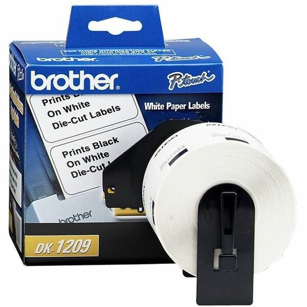 Brother DK1209 Small Address QL Printer Labels - 1 9/64" (28.96 mm) Width x 2 27/64" (61.47 mm) Length - Rectangle - Direct Thermal - White - 800 / Roll - 1 Roll