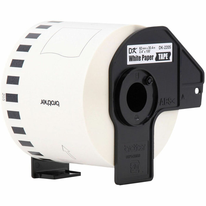 Brother Continuous Length Paper Tape - 2 2/5" (60.96 mm) Width x 100 ft (30.5 m) Length - Direct Thermal - 1 Roll